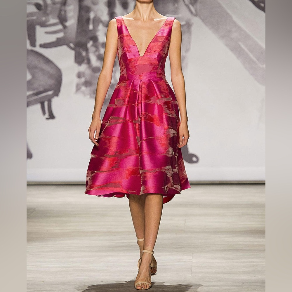 Lela rose hot pink and red dress